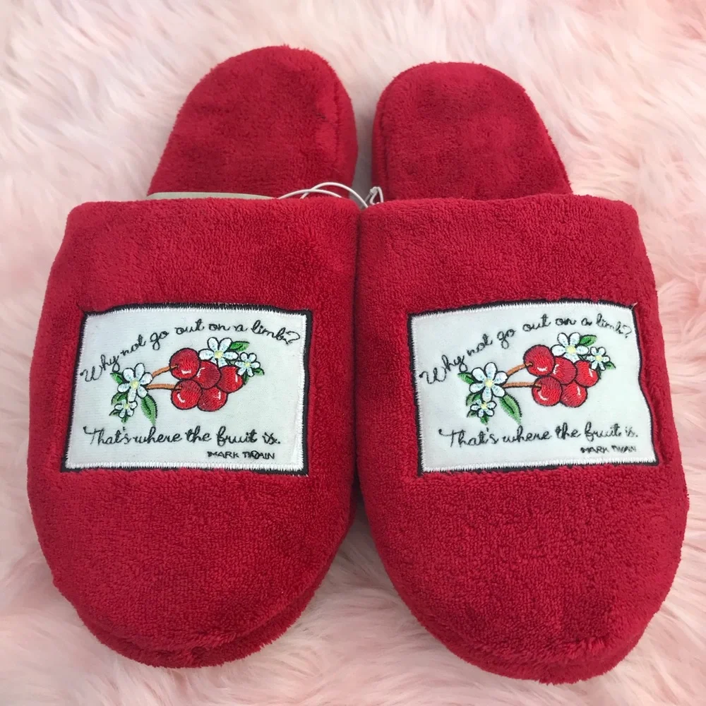 NWOT Fuzzy Red Slippers - Picture 6 of 15